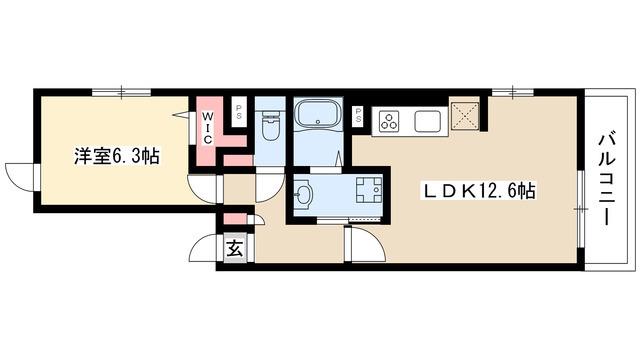 KOTOBUKI(1LDK/2階)の間取り写真