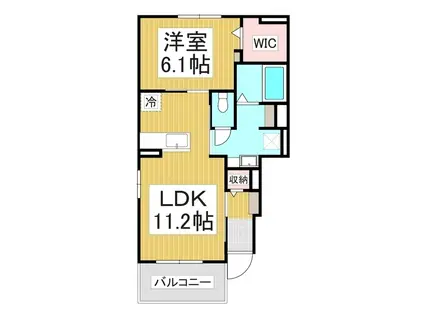 ベルヴェデーレ A(1LDK/1階)の間取り写真