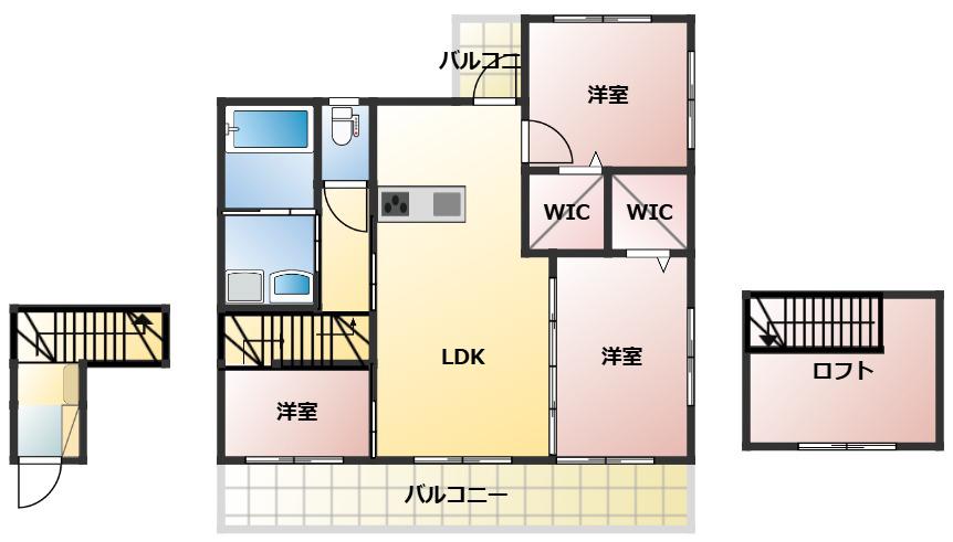 ミアカーサ・セリC(2LDK/2階)の間取り写真