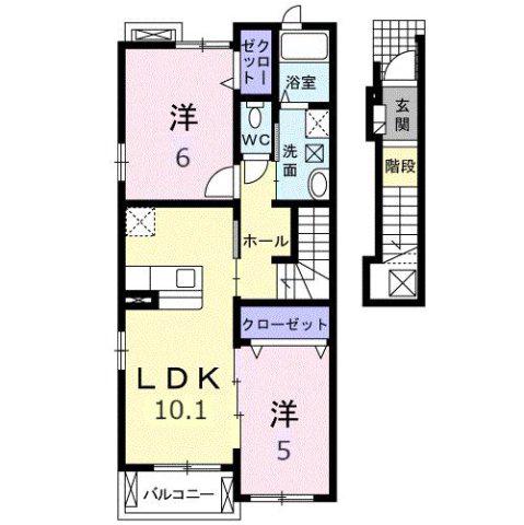 サンセレーノ I(2LDK/2階)の間取り写真