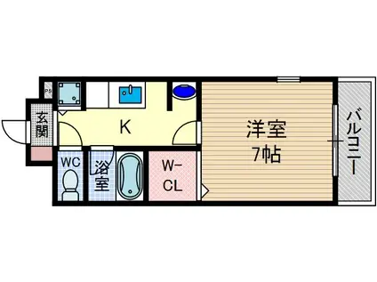 ヴァンミレーユ(1K/1階)の間取り写真