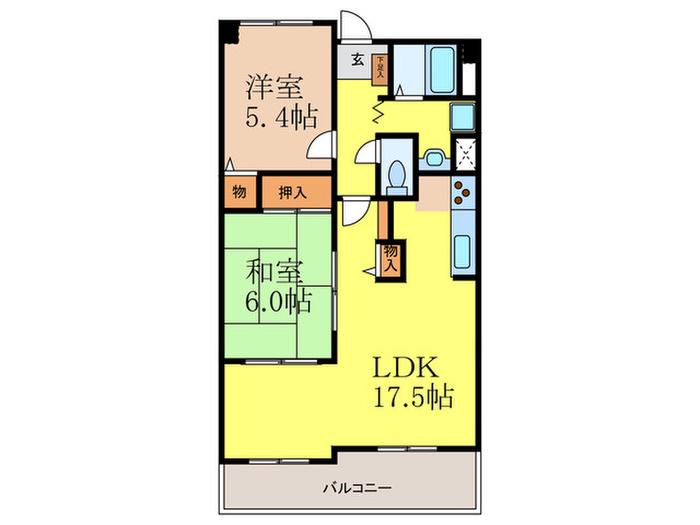 クローバー・サウス江坂(2LDK/3階)の間取り写真
