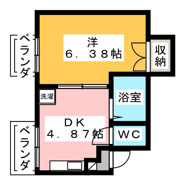 山陽マンション(1DK/2階)の間取り写真