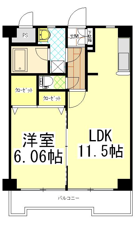 リベラいわき(1LDK/2階)の間取り写真