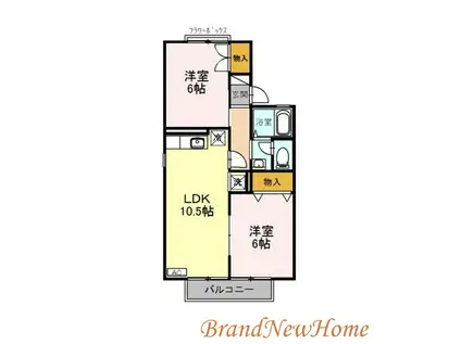 サンモール北花田B(2LDK/1階)の間取り写真