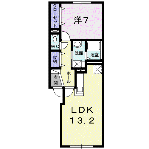 アルドーレ717(1LDK/1階)の間取り写真