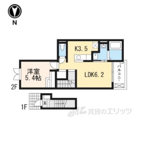 テオーリア小川Ⅰ(1LDK/2階)の間取り写真