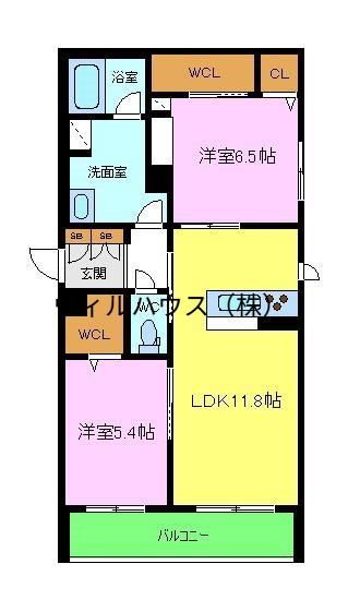 ジョリ スヴニール(2LDK/2階)の間取り写真