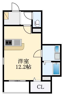FSTYLE狭山・池尻中1号館(ワンルーム/1階)の間取り写真