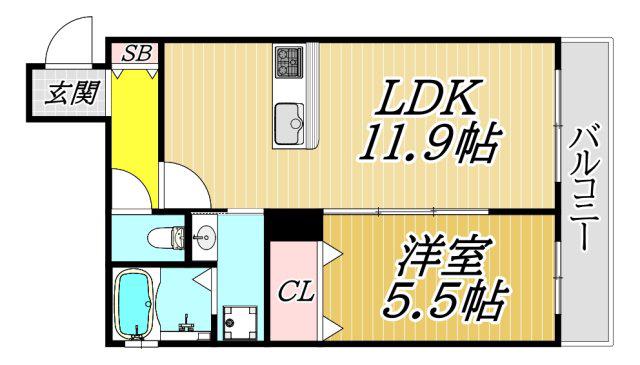 LA LUCCA(1LDK/2階)の間取り写真