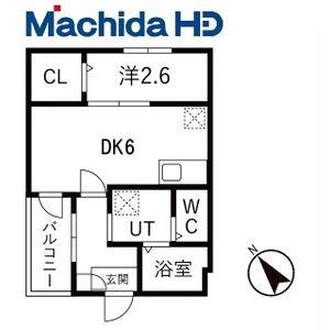 賑町シーエム・ディス(1DK/2階)の間取り写真
