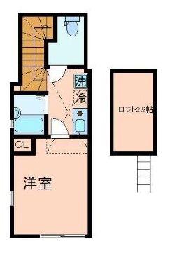 シエール江北(1K/2階)の間取り写真