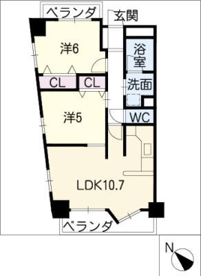 MICA STAGE 神宮南(2LDK/9階)の間取り写真