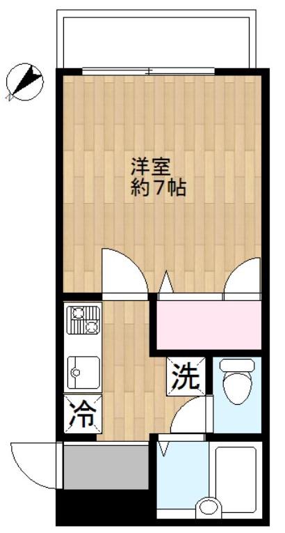 秀栄レジデンス(1K/3階)の間取り写真