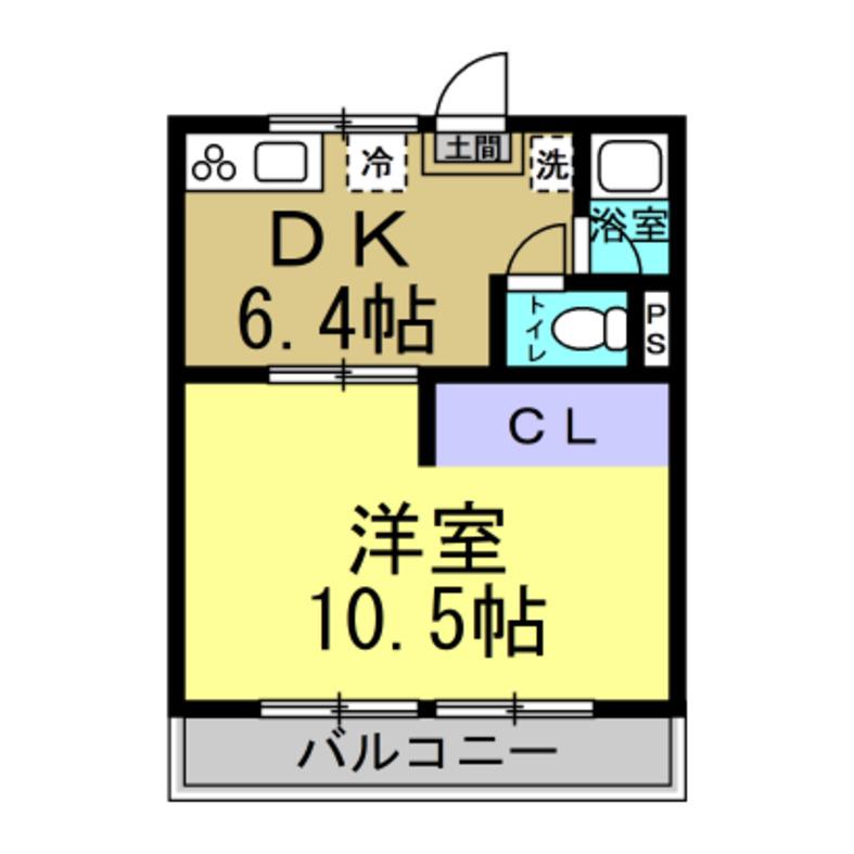 コーポ秀正(1DK/2階)の間取り写真