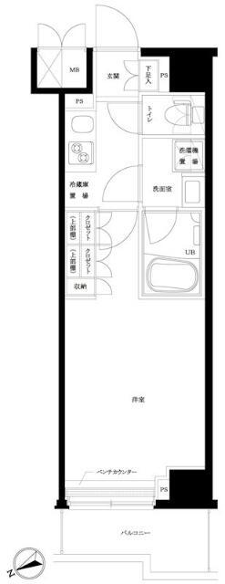 ルーブル板橋東新町弐番館(1K/5階)の間取り写真