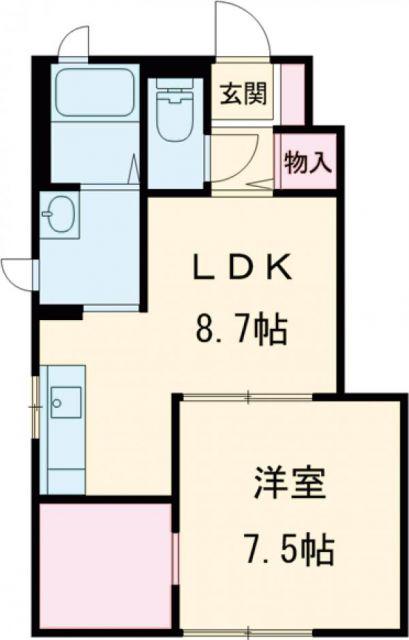 ブランシェ藤が丘(1LDK/1階)の間取り写真