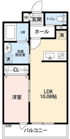リーブルファイン指扇(1LDK/1階)の間取り写真