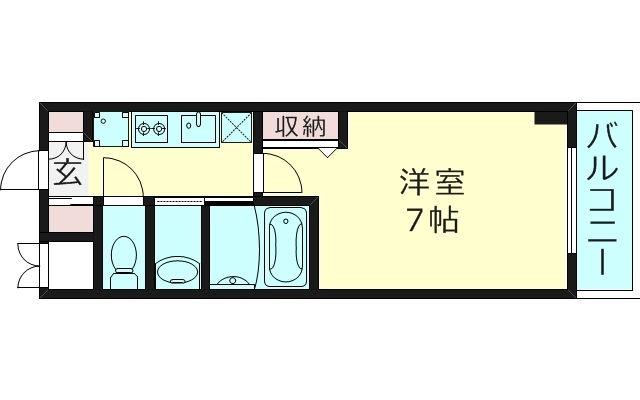 グランカーサ都島(1K/2階)の間取り写真