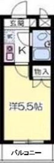 クロノス座間(1K/2階)の間取り写真
