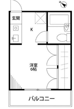 ブルージュ千駄堀(ワンルーム/2階)の間取り写真