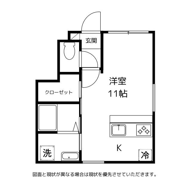 ANDREW(ワンルーム/1階)の間取り写真