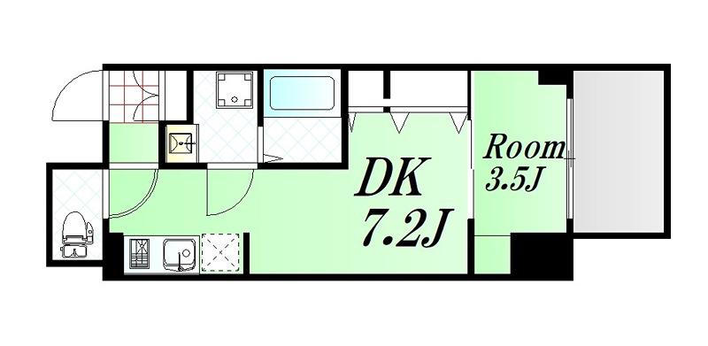 ワールドアイ京町堀(1DK/12階)の間取り写真