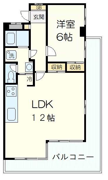 レックスアシヤ(1LDK/3階)の間取り写真