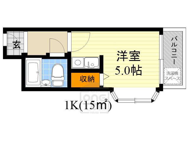 アイティー千里山(1K/2階)の間取り写真