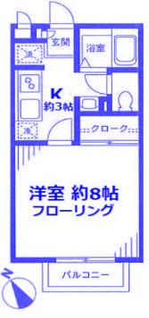 サン・オオハラ(1K/1階)の間取り写真