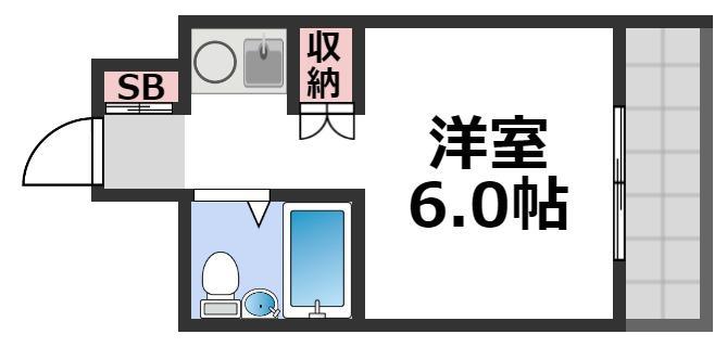 ネオコート天王寺(ワンルーム/4階)の間取り写真