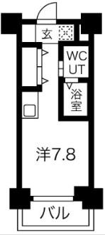 クラリッサ川崎イースト(ワンルーム/8階)の間取り写真