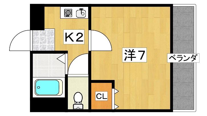 オークグレイス香里園(1K/3階)の間取り写真
