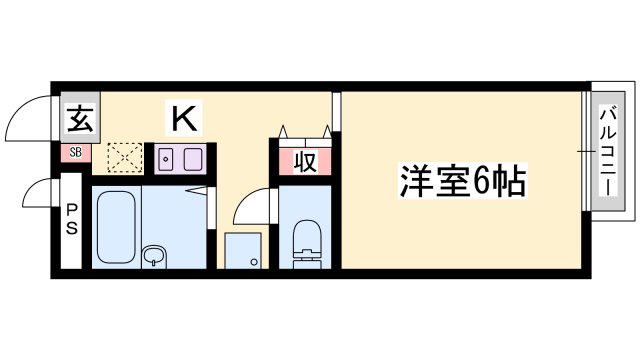 フレーズ弐番館(1K/2階)の間取り写真