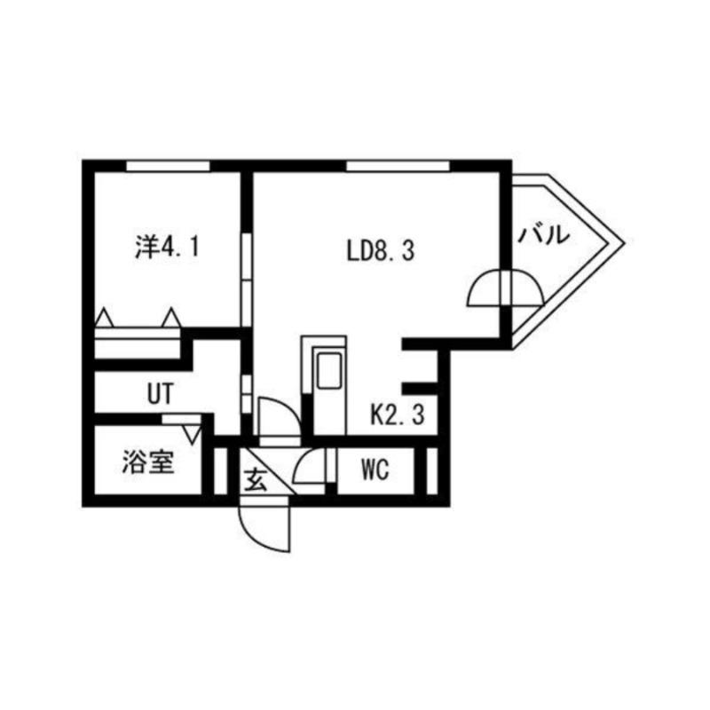 美園8条5丁目MS(1LDK/2階)の間取り写真