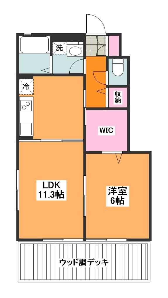 サンフローラ I棟(1LDK/1階)の間取り写真