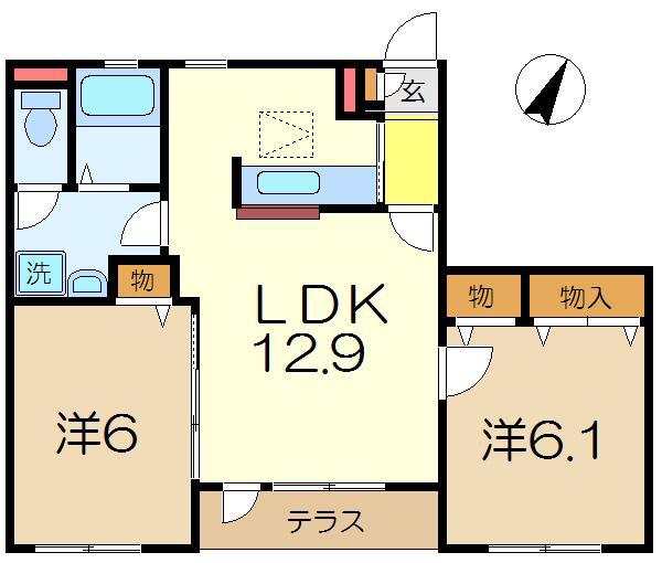 クラシーズ(2LDK/1階)の間取り写真