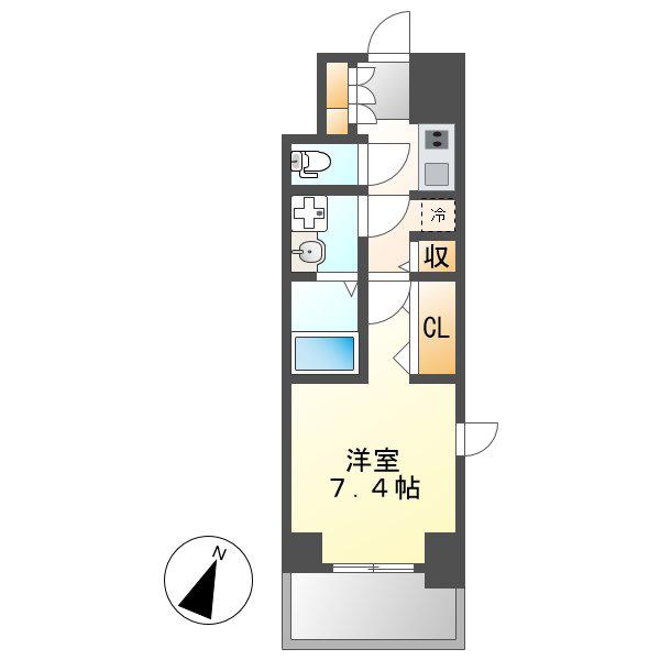 S-RESIDENCE葵II(1K/6階)の間取り写真
