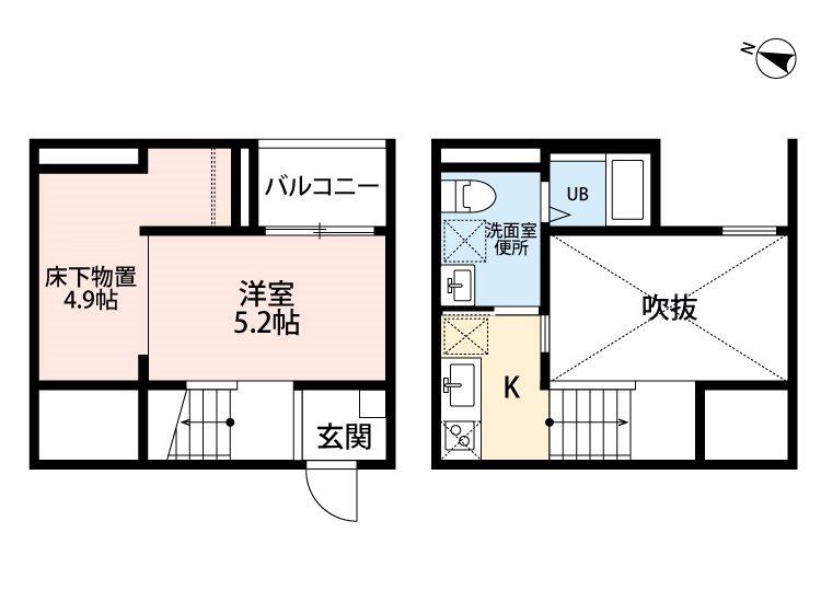 OENCE港東通(ワンルーム/2階)の間取り写真