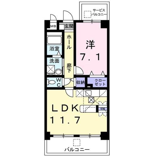 サン・アルバーダ(1LDK/3階)の間取り写真