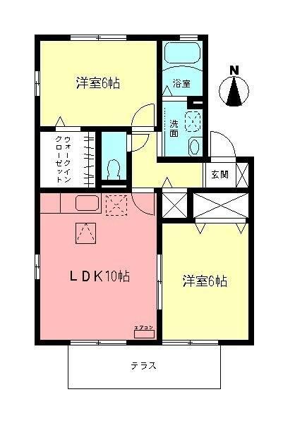 サン・シャトー(2LDK/1階)の間取り写真
