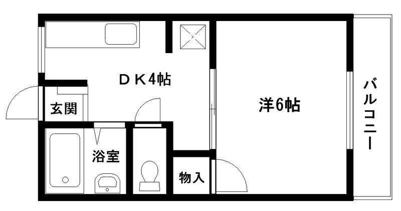 リックス(1K/2階)の間取り写真