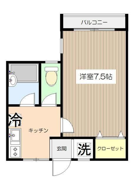 プティ・メゾン(1K/1階)の間取り写真