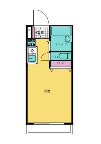 ホワイトハイツ(ワンルーム/2階)の間取り写真