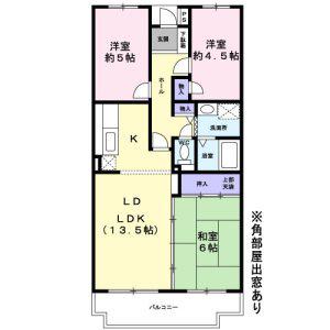 セレーノ園田(3LDK/1階)の間取り写真