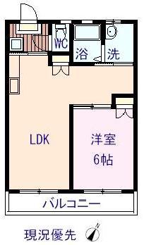 コーポ松浦(1LDK/1階)の間取り写真