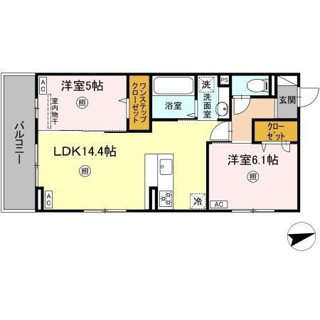 TORISIA上代(2LDK/2階)の間取り写真