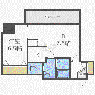 コートビバリッジ(1LDK/4階)の間取り写真