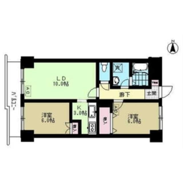 セントラルパレス(2LDK/2階)の間取り写真