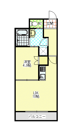 イーストコート(1LDK/10階)の間取り写真